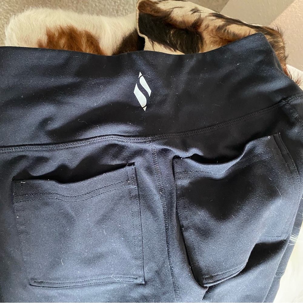 Sketchers leggings. Work out wear. Black small with back pockets for money, etc